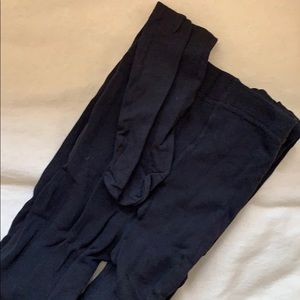 Thick black tights with feet